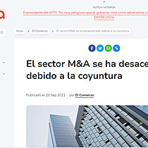 El sector M&A se ha desacelerado debido a la coyuntura
